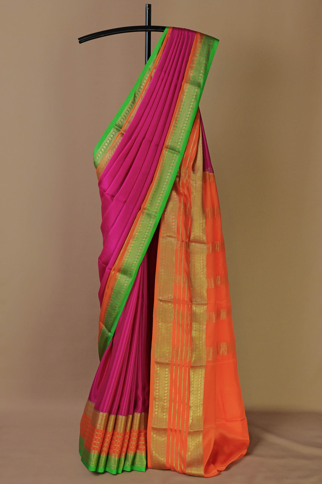 ORANGE PURE MYSORE SILK SAREES