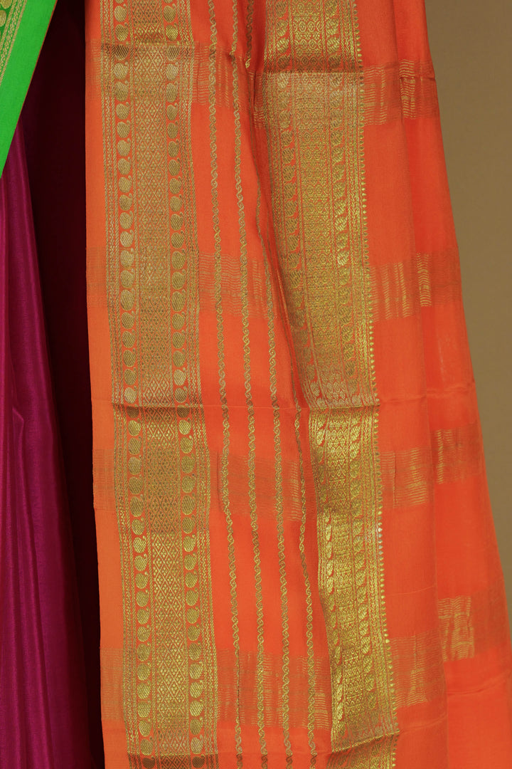 ORANGE PURE MYSORE SILK SAREES