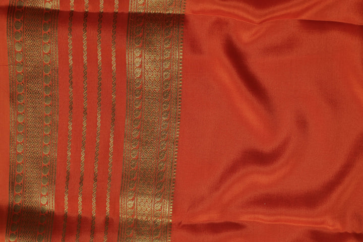 ORANGE PURE MYSORE SILK SAREES