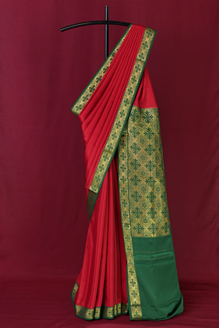 PURE MYSORE SILK SAREE WITH GOLD LACE ZARI