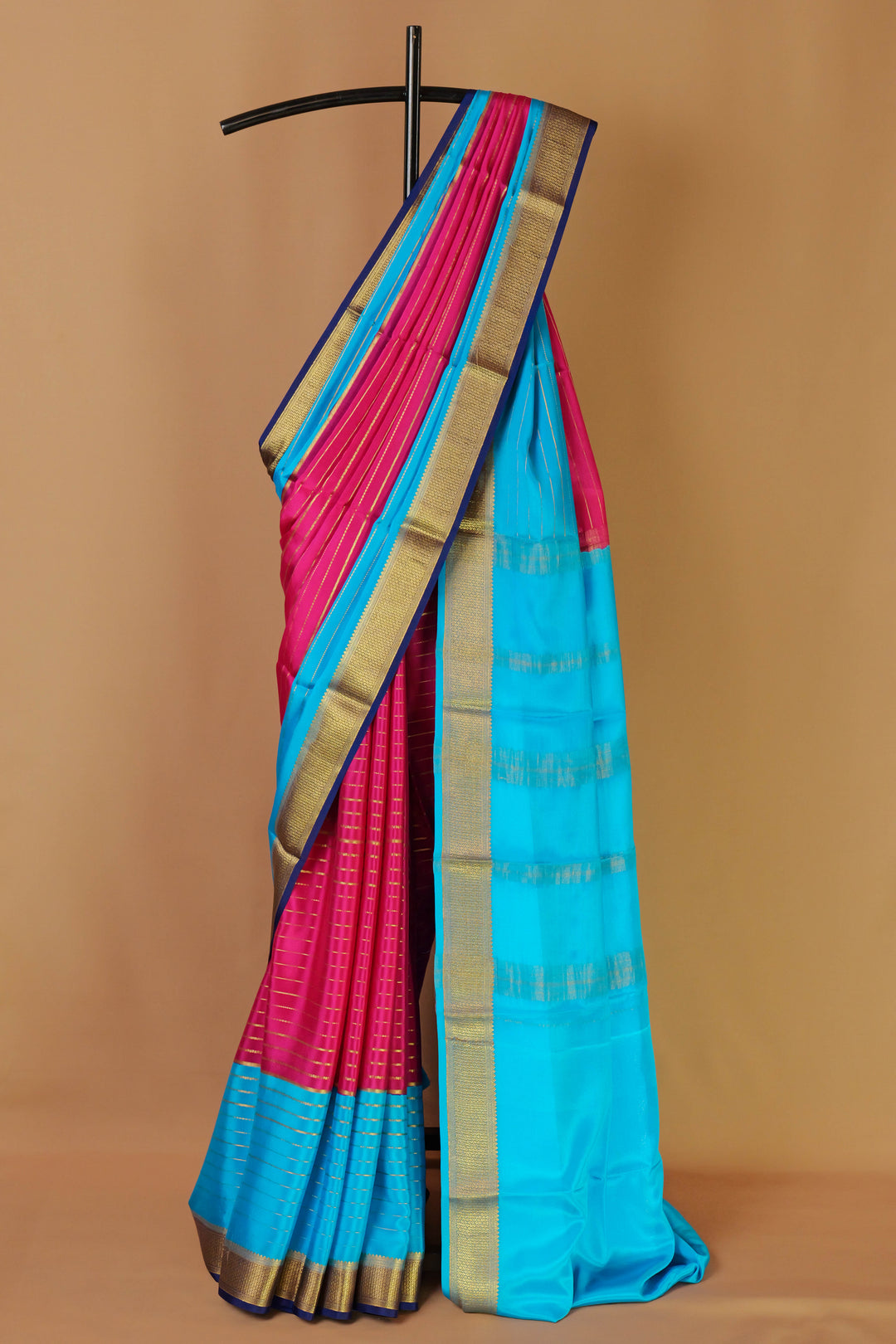 NAVY BLUE PURE MYSORE SILK SAREES