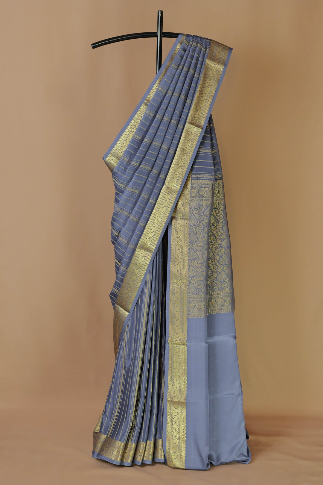 GREY PURE MYSORE SILK SAREES