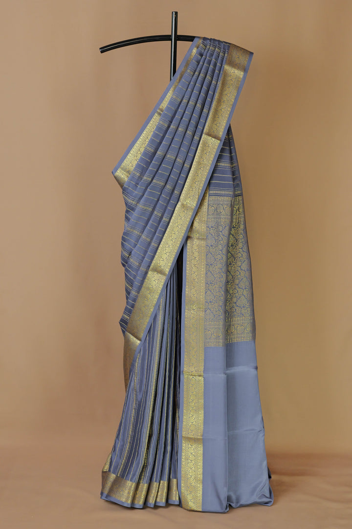 GREY PURE MYSORE SILK SAREES