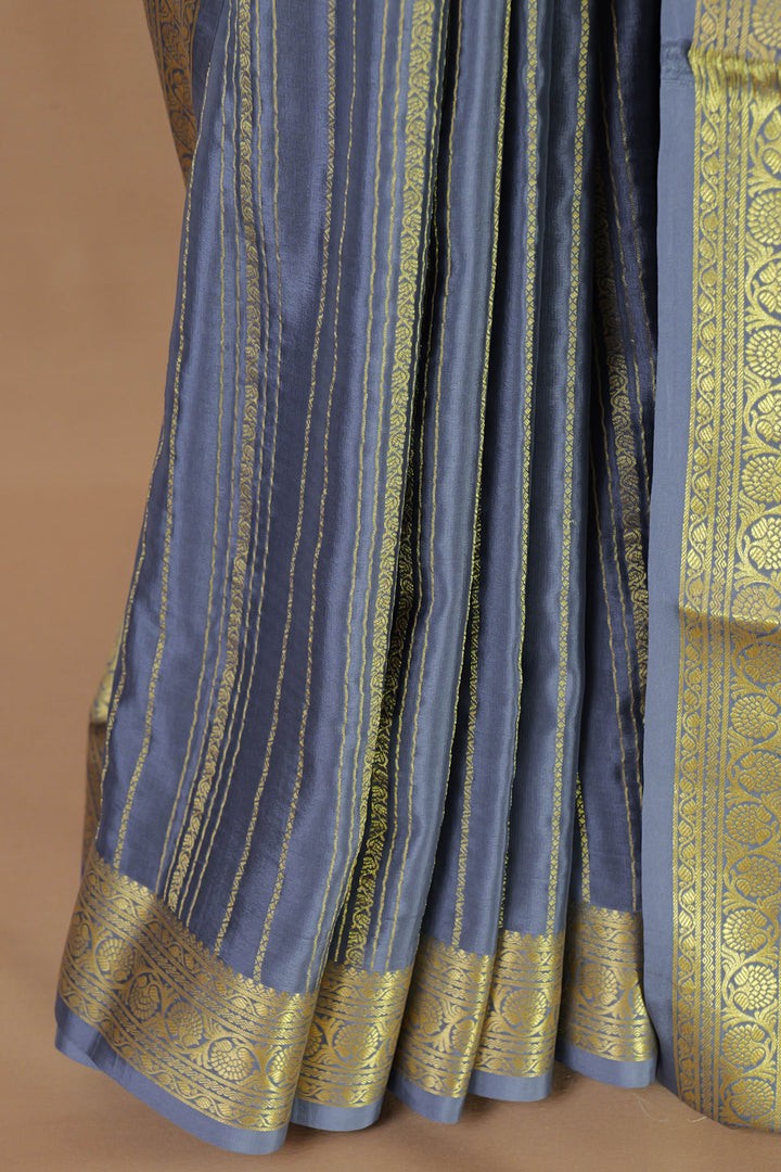 GREY PURE MYSORE SILK SAREES