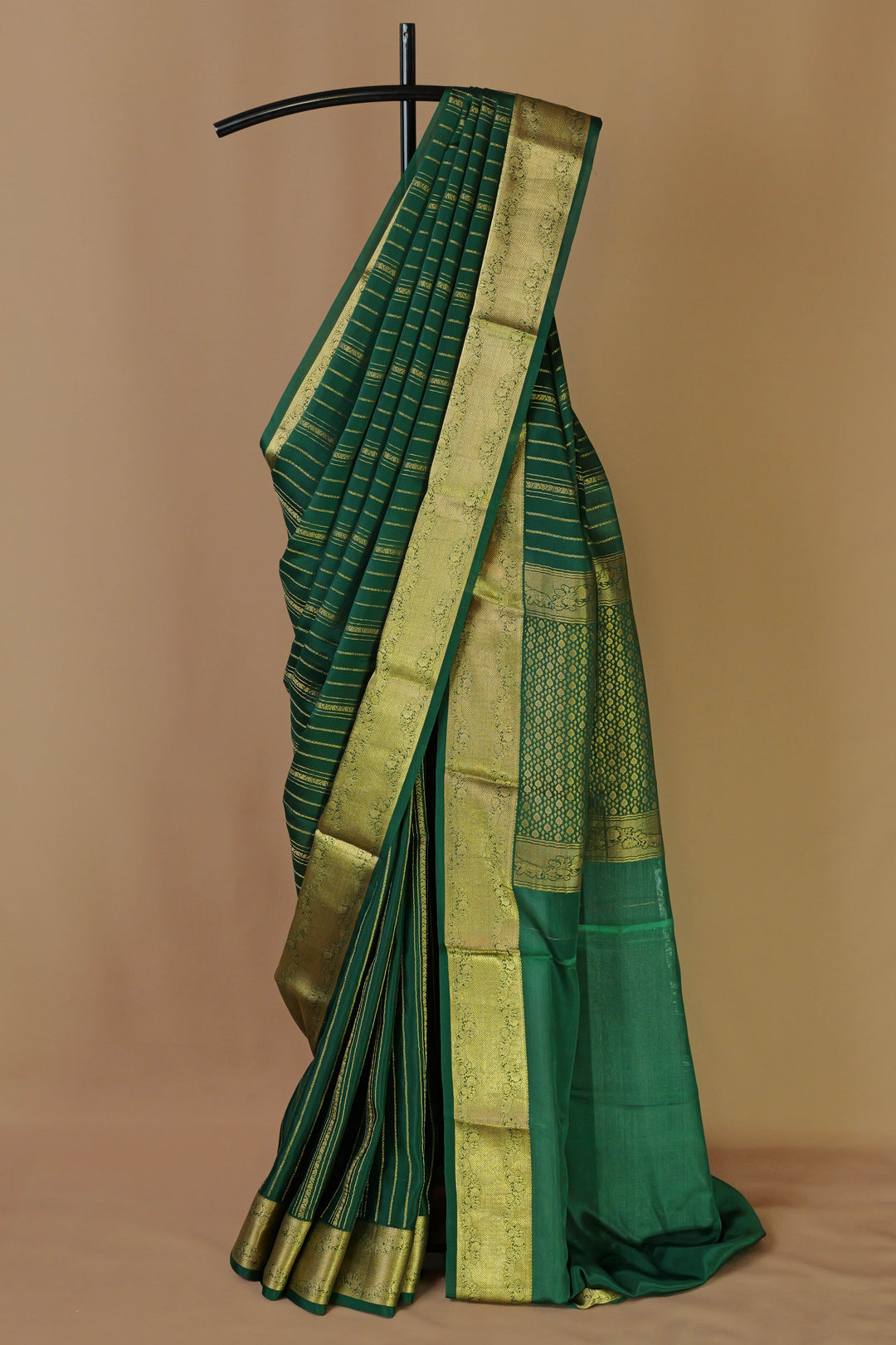 DARK GREEN PURE MYSORE SILK SAREES