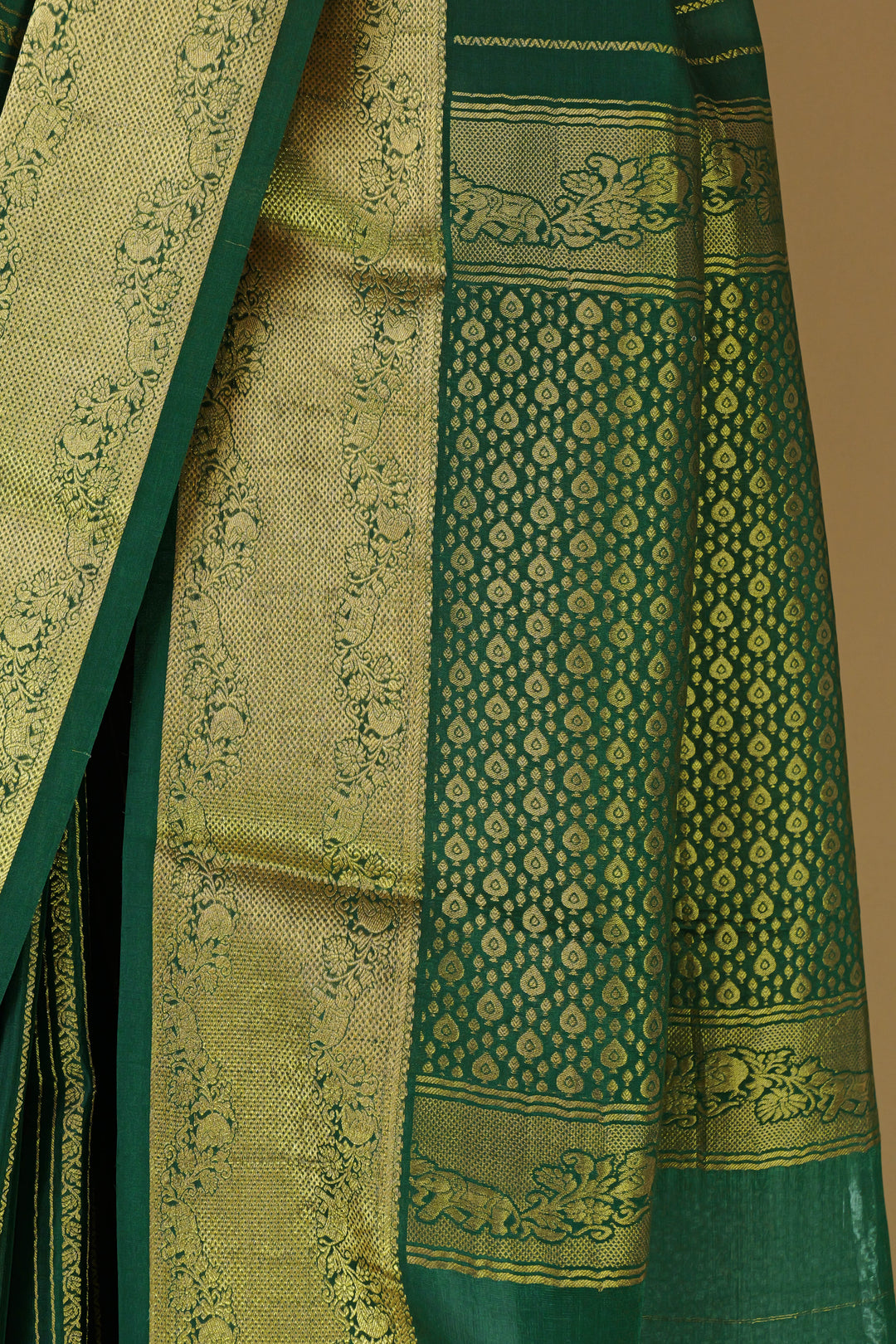 DARK GREEN PURE MYSORE SILK SAREES