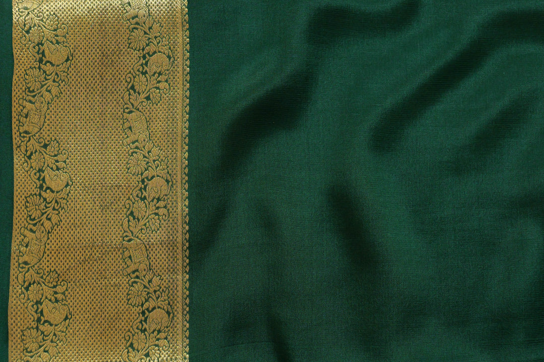 DARK GREEN PURE MYSORE SILK SAREES