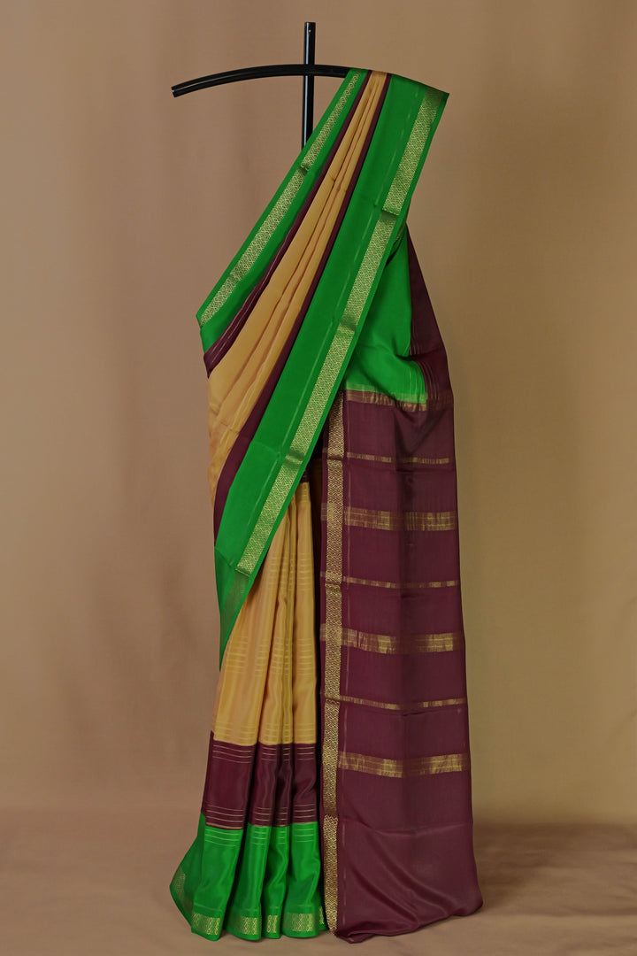 BROWN PURE MYSORE SILK SAREES