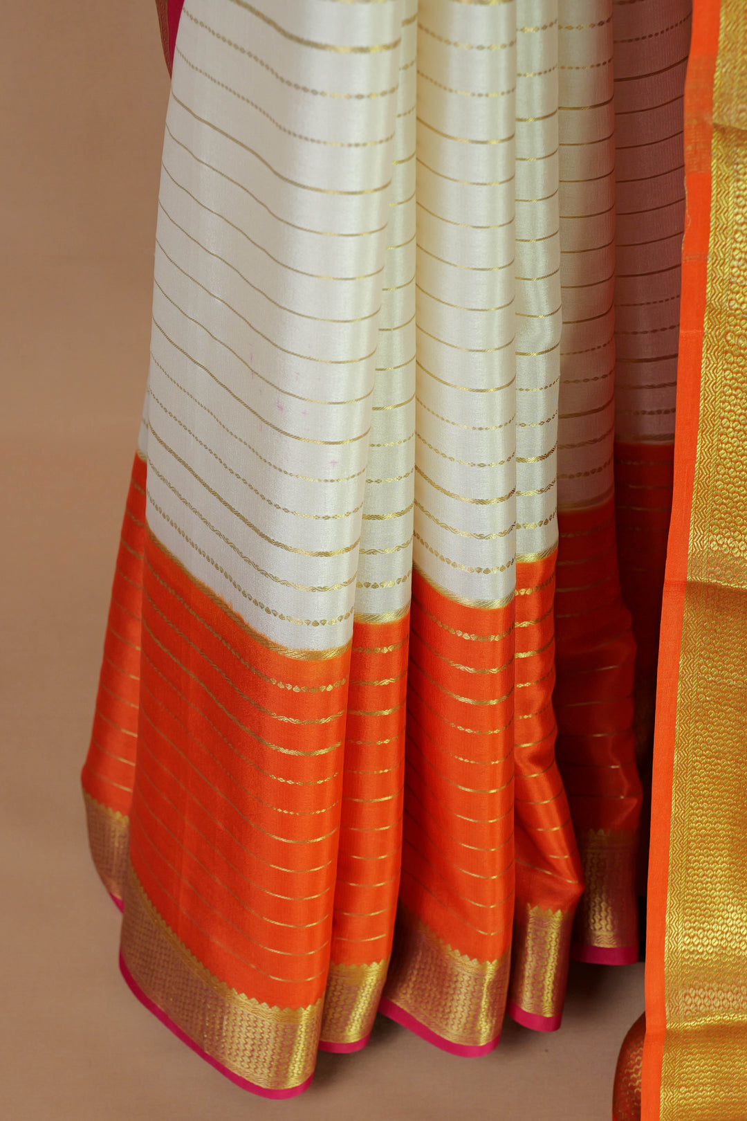 ORANGE PURE MYSORE SILK SAREES