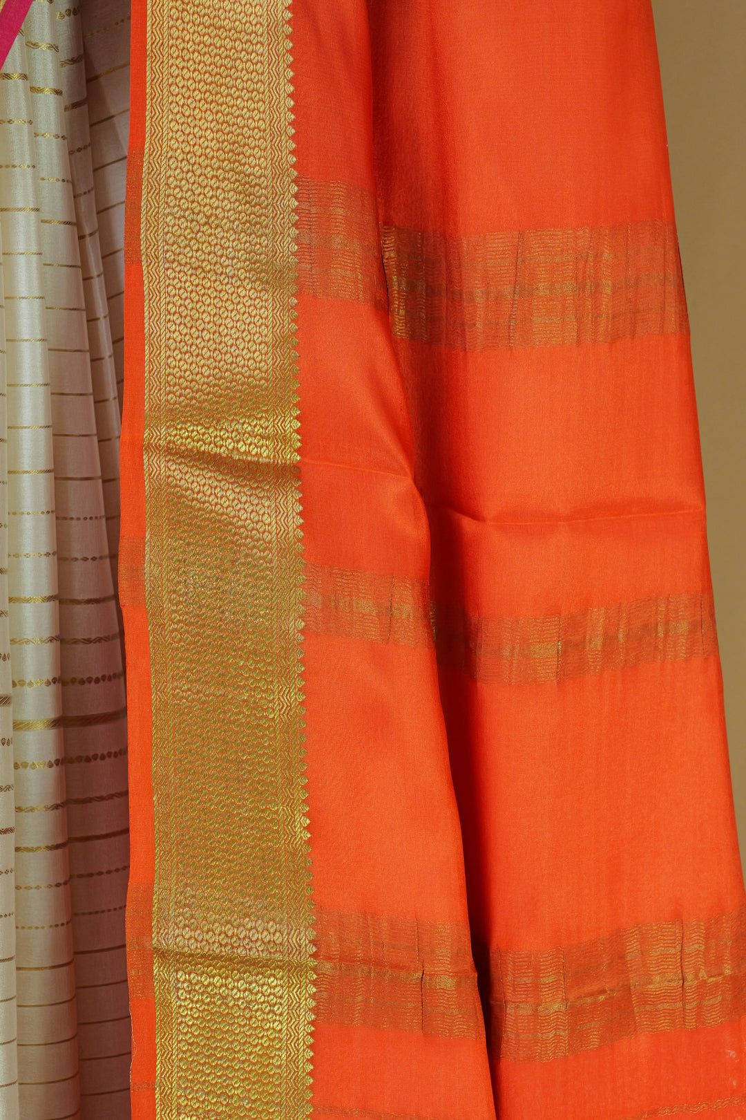 ORANGE PURE MYSORE SILK SAREES