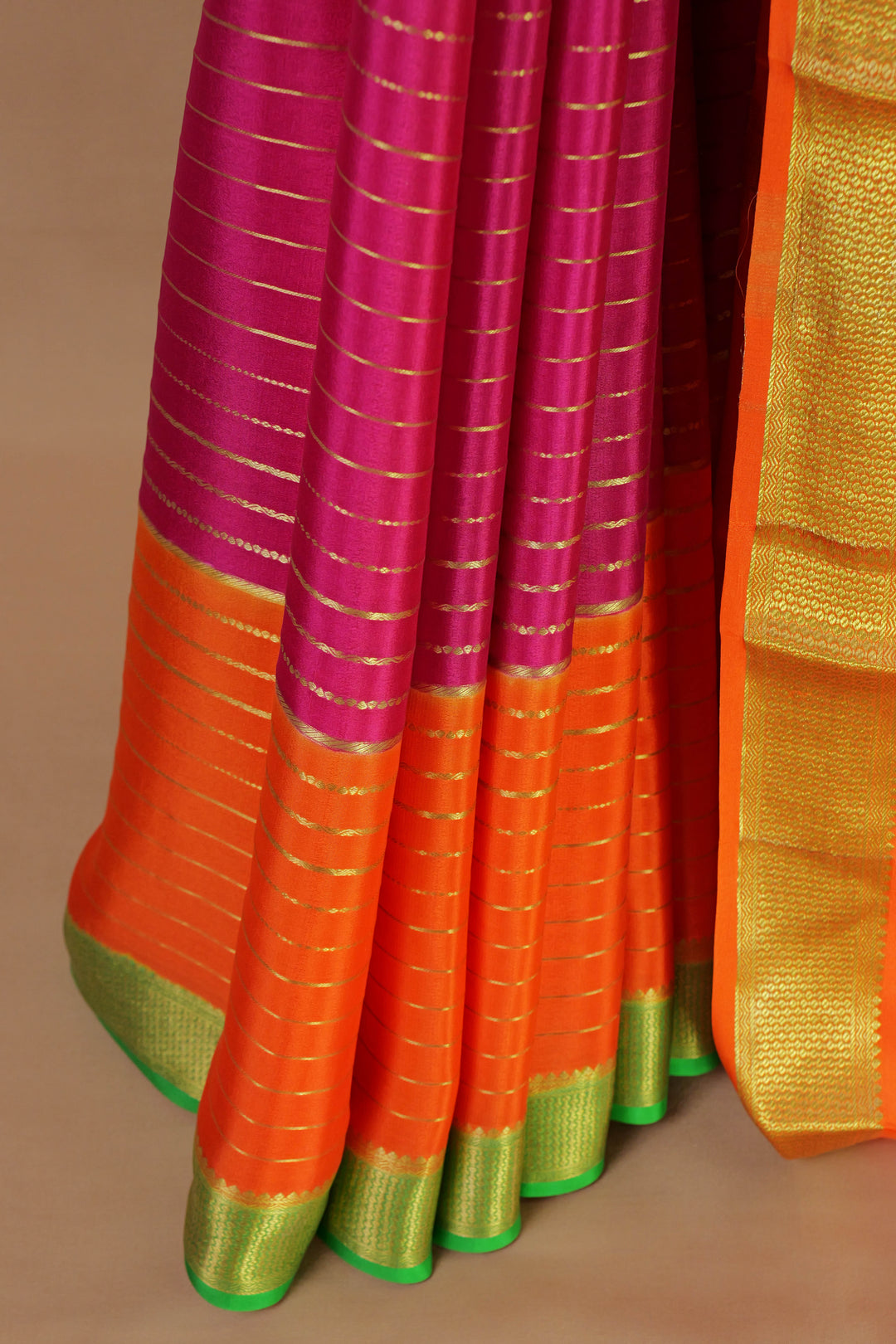 ORANGE PURE MYSORE SILK SAREES