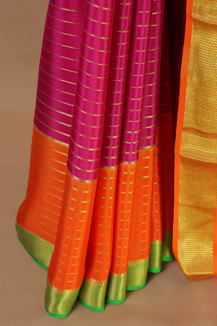 ORANGE PURE MYSORE SILK SAREES