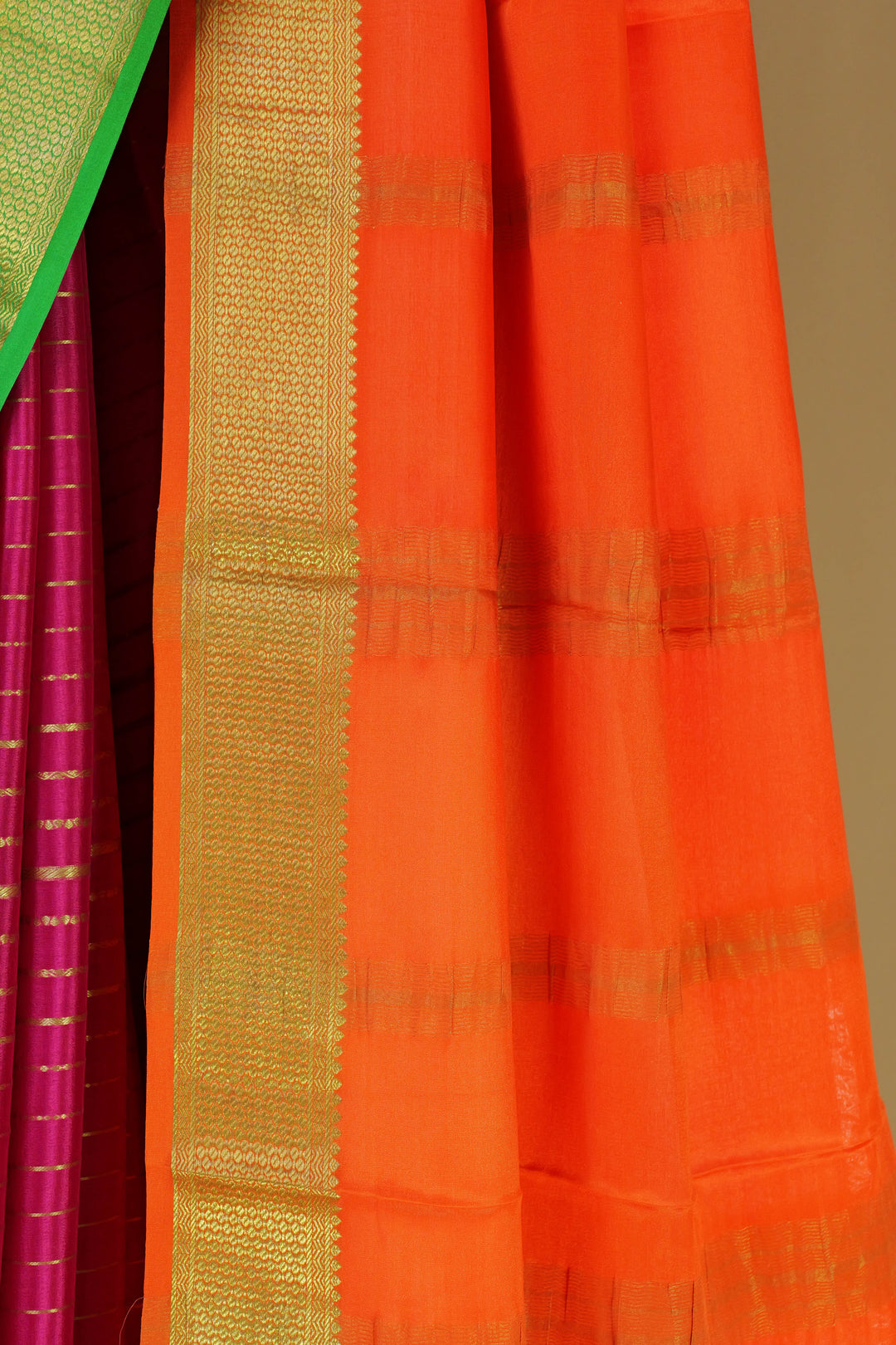 ORANGE PURE MYSORE SILK SAREES