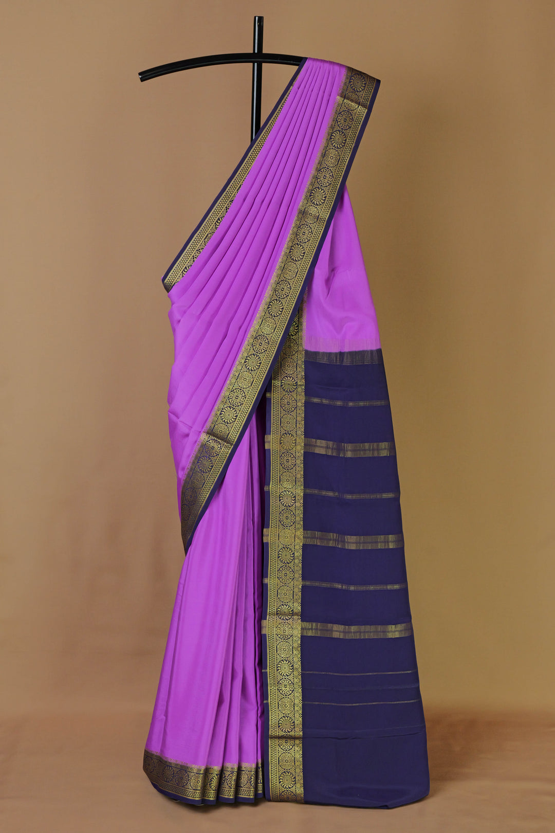 PINK PURPLE CREPE MYSORE SILK SAREES