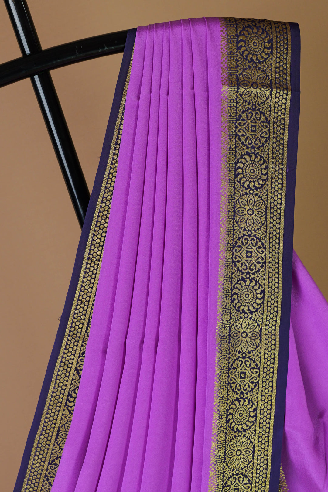 PINK PURPLE MYSORE CREPE SILK SAREES