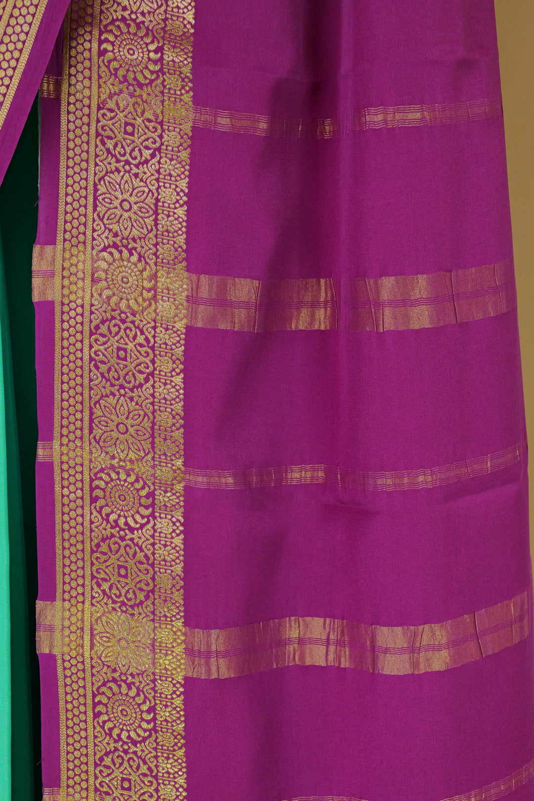 BLUE PINK MYSORE CREPE SILK SAREES