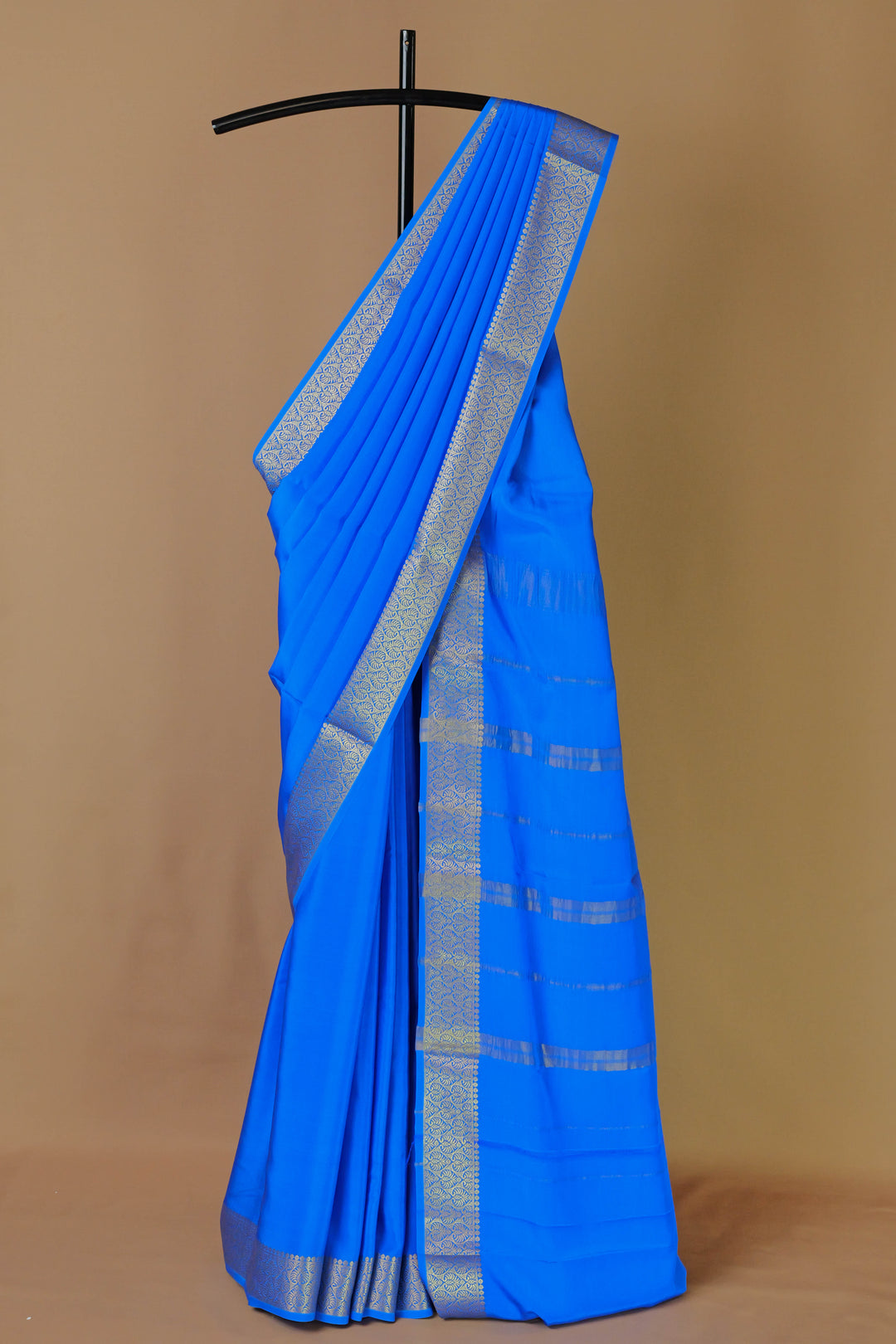 SKYBLUE CREPE MYSORE SILK SAREE