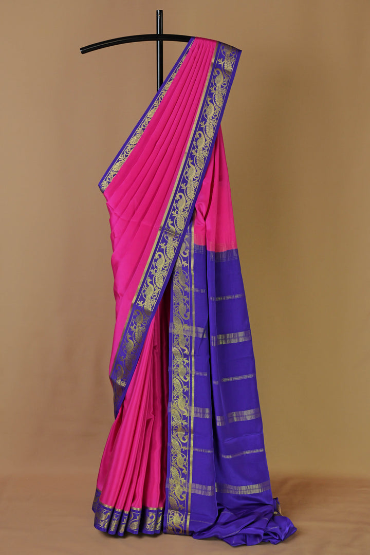 PINK & PURPLE MYSORE SILK SAREE