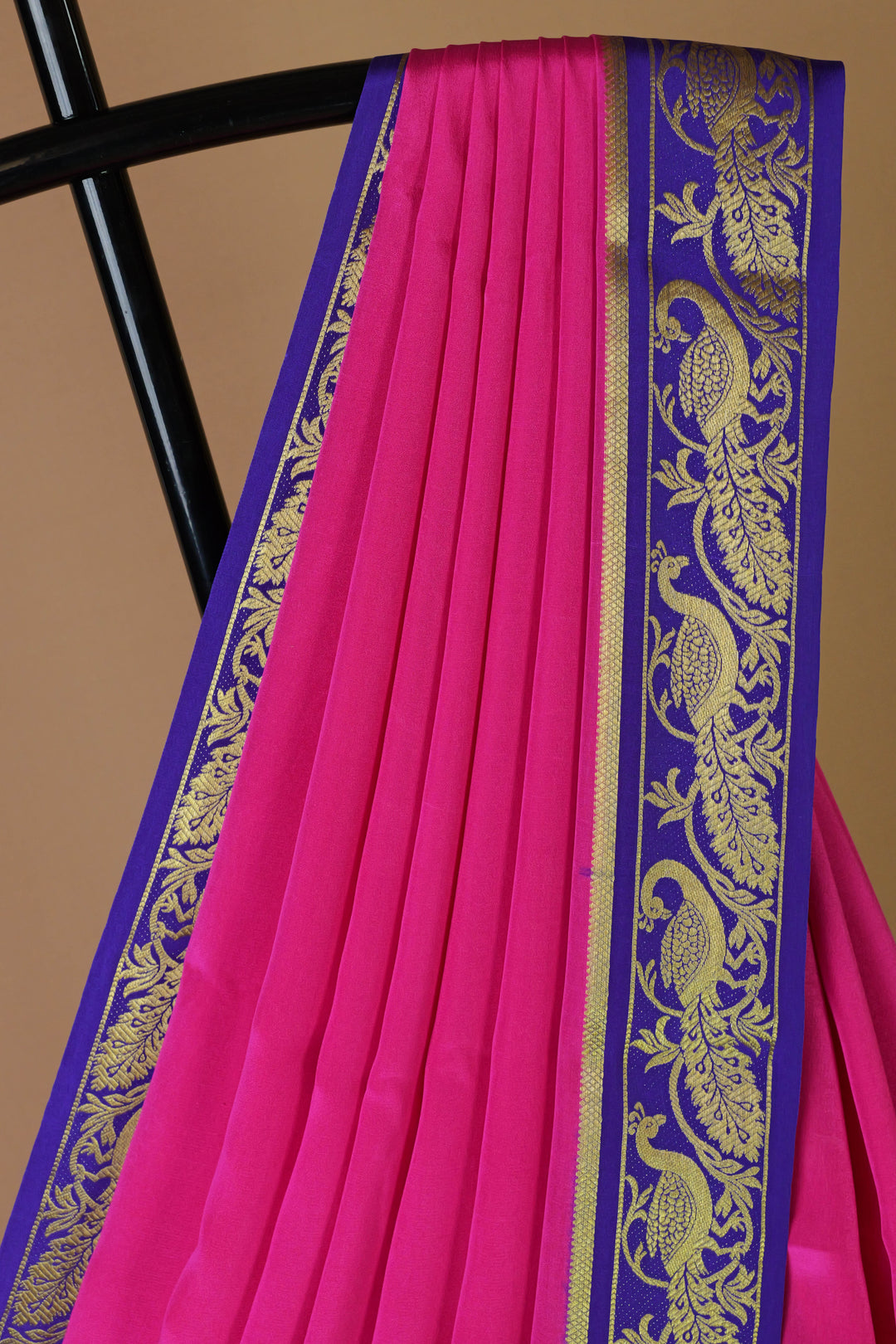 PINK & PURPLE PURE MYSORE CREPE SILK SAREE