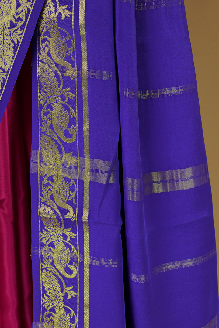 PINK & PURPLE PURE MYSORE SILK SAREE