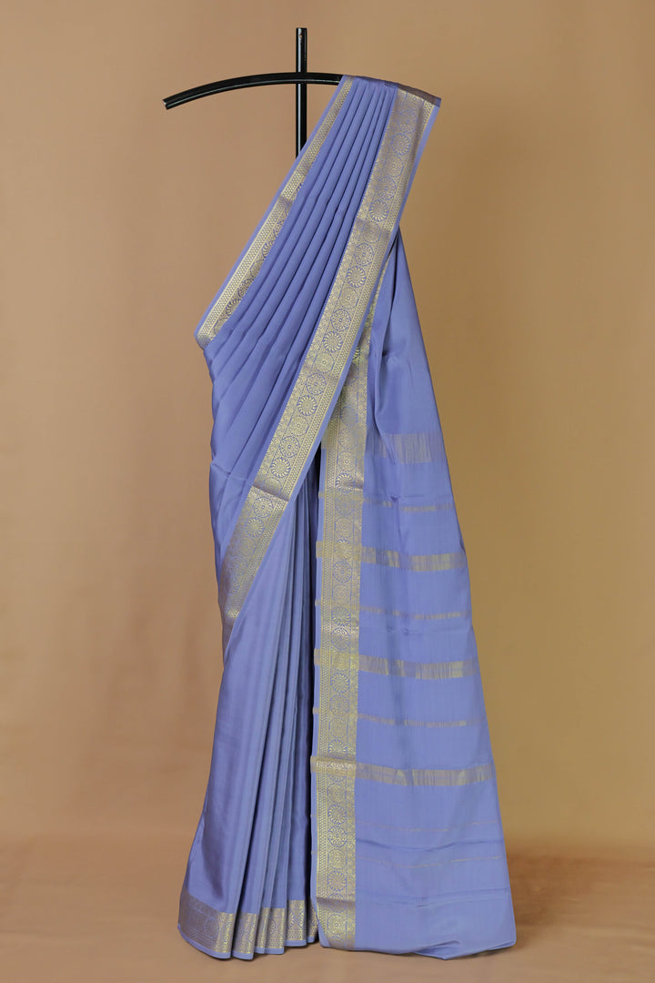 GREY PURE MYSORE CREPE SILK SAREES