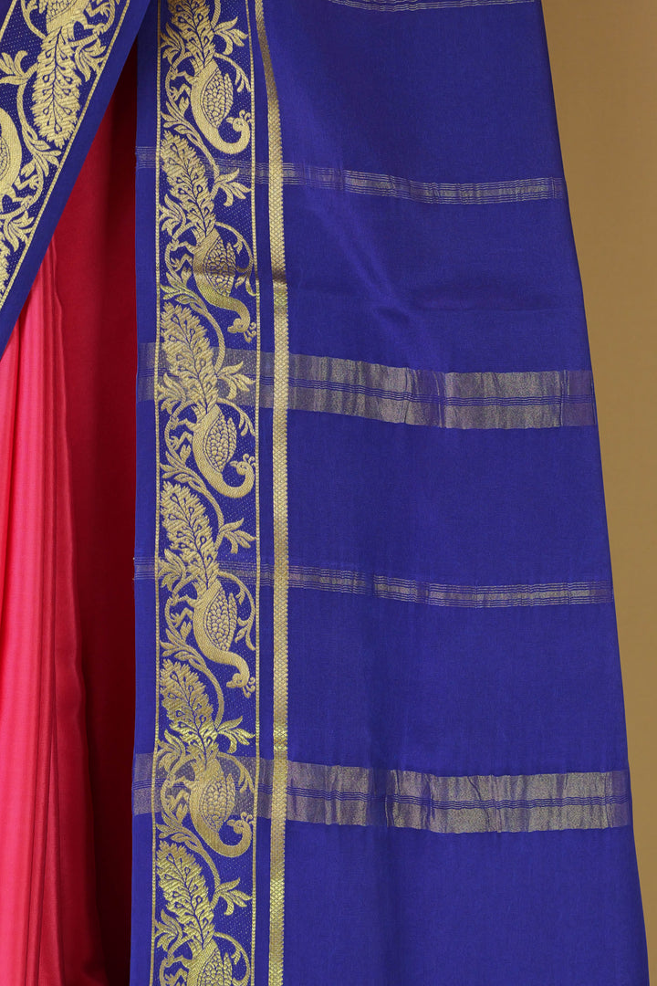 BLUE CREPE MYSORE SILK SAREES