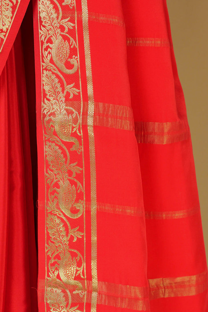 ORANGE PURE MYSORE SILK SAREES