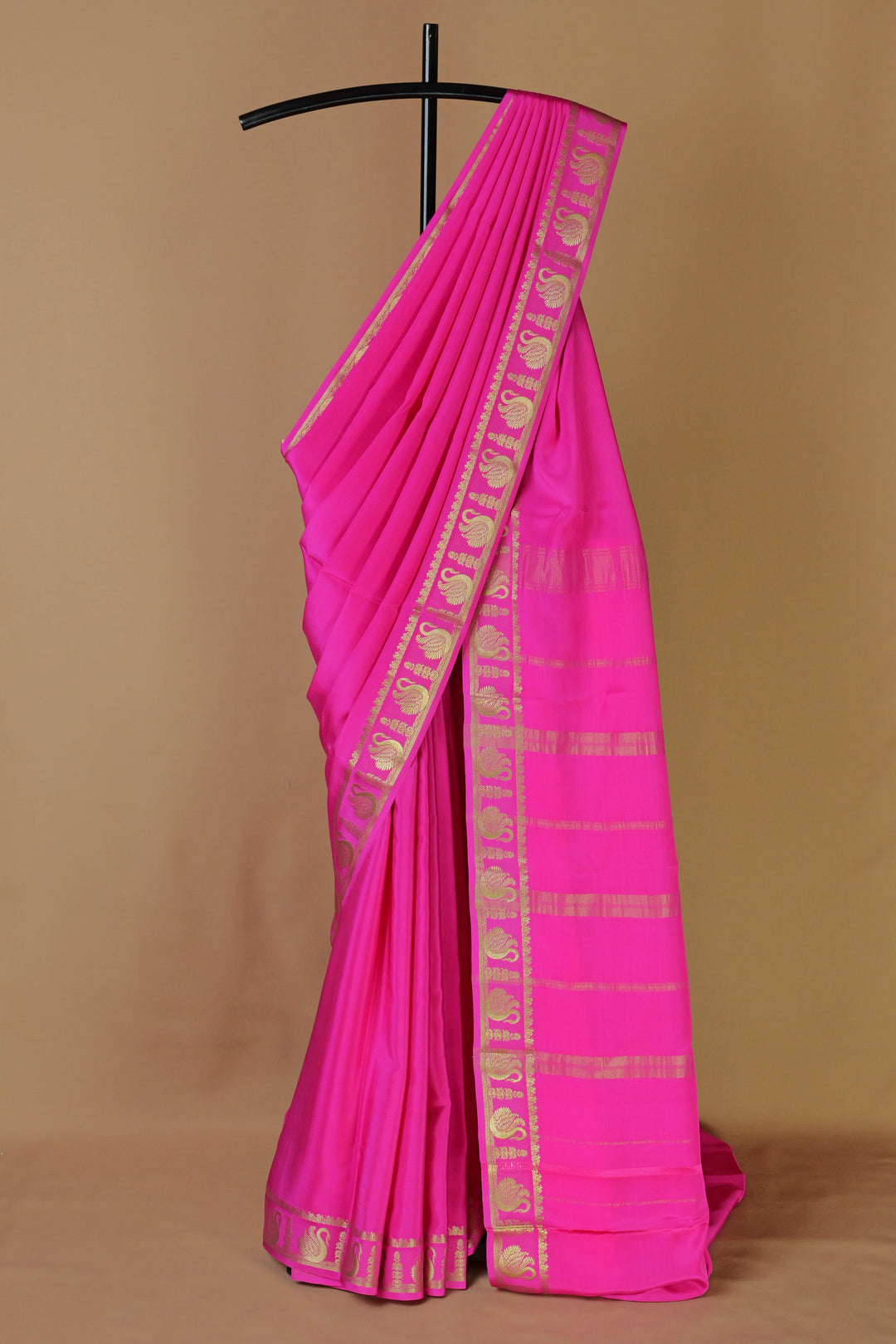 PINK CREPE PURE MYSORE SILK SAREES