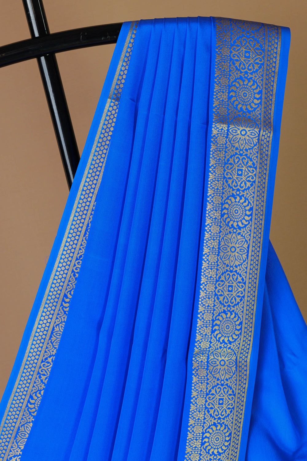 BLUE PURE MYSORE CREPE SILK SAREES