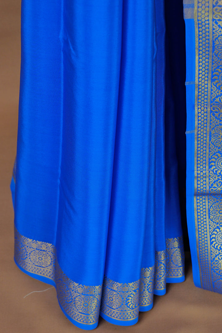 BLUE PURE CREPE MYSORE SILK SAREES