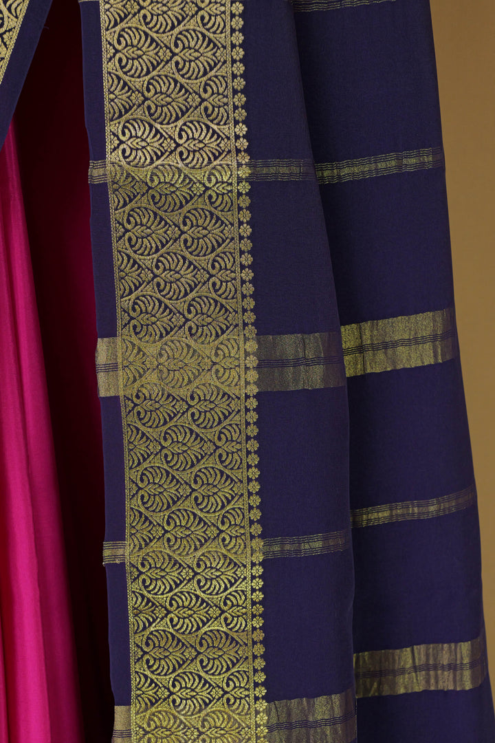 PINK BLUE PURE MYSORE SILK SAREES