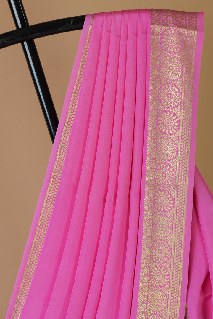 ROSE PINK CREPE MYSORE SILK SAREES ONLINE