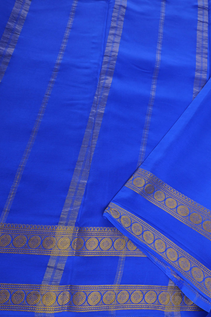 Pure Mysore Silk Sarees in Blue Pallu