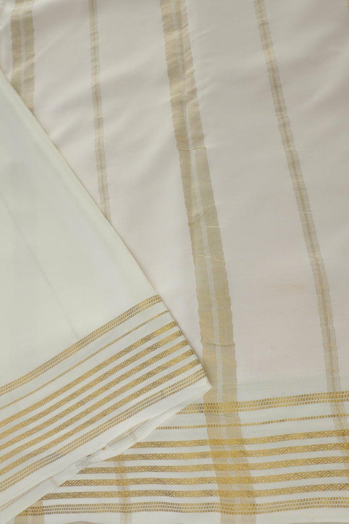 Pure Mysore Silk Sarees in White Pallu