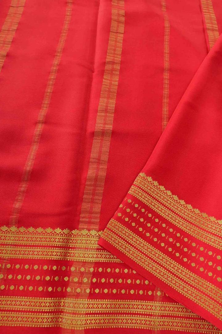 Pure Mysore Silk Sarees in ash grey with red pallu