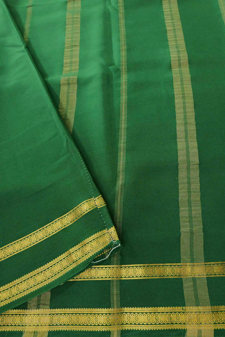 Pure Mysore Silk Sarees in green with green pallu