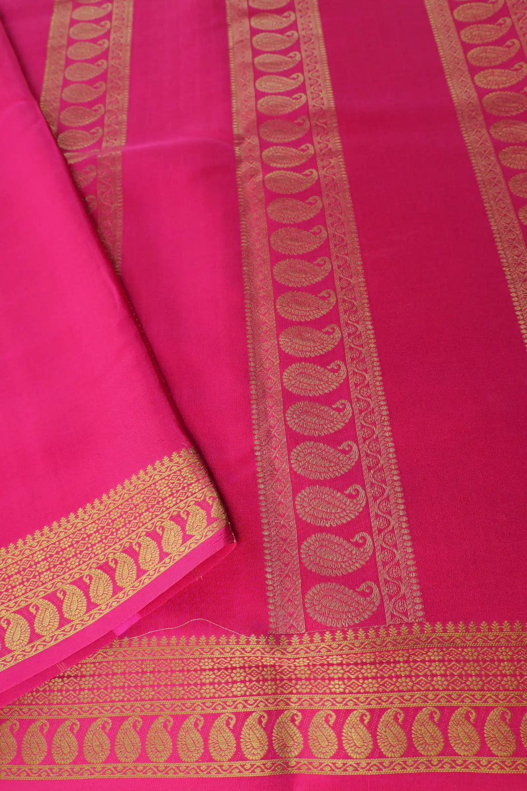 Pure Mysore Silk Sarees in green with pink pallu