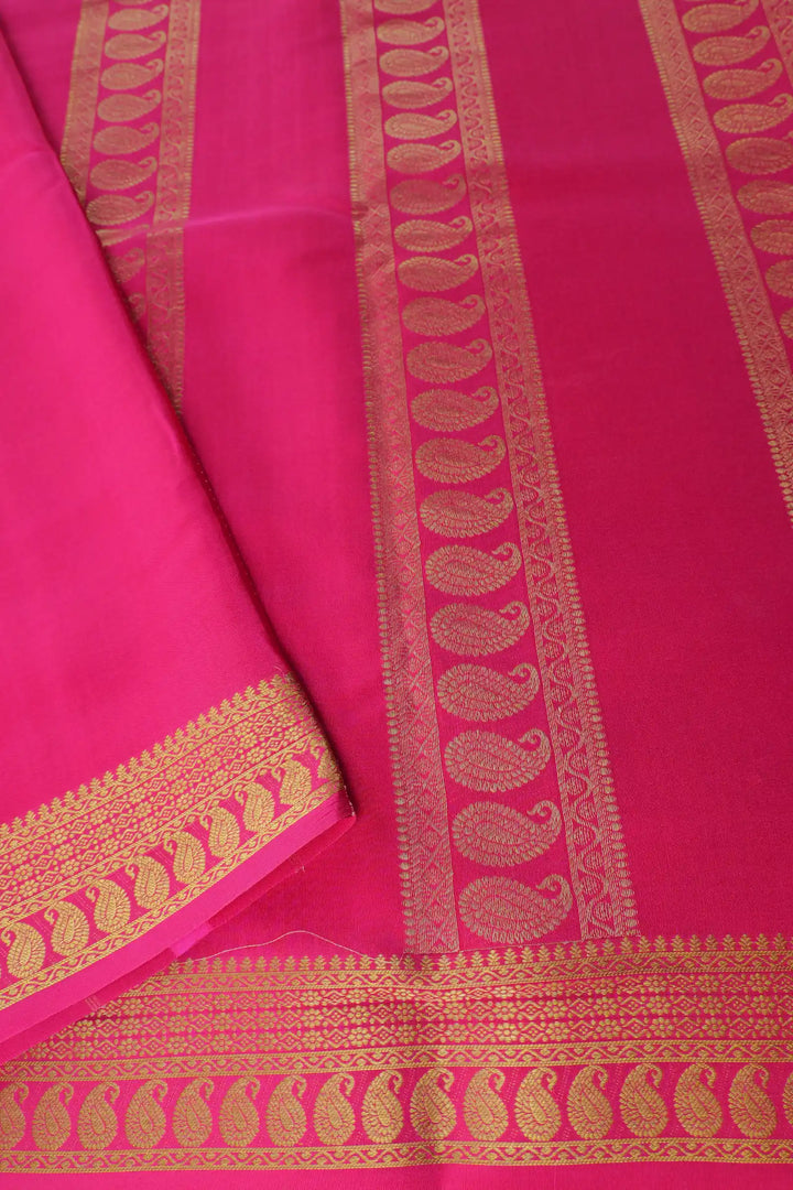 Pure Mysore Silk Sarees in green with pink pallu