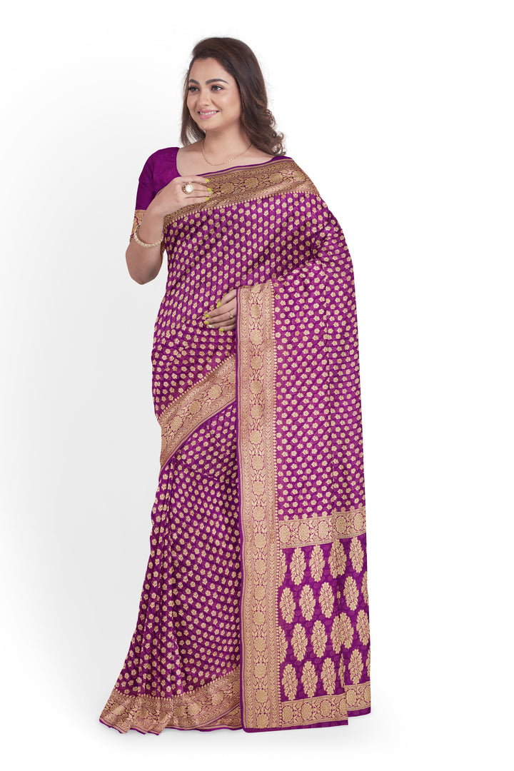 Purple Pure Banarasi Saree | SILK MARK CERTIFIED - ATHARVA