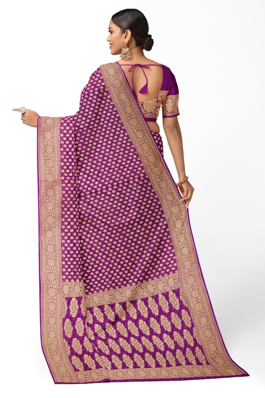 Purple Pure Banarasi Saree | SILK MARK CERTIFIED