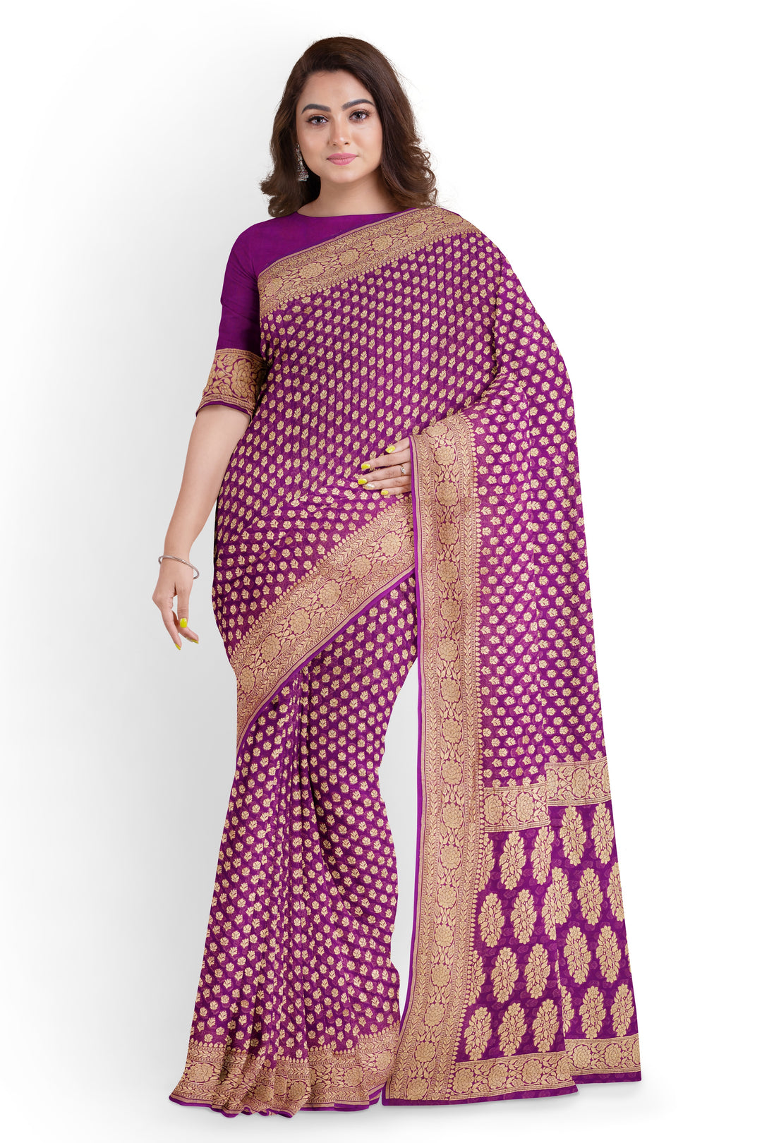 Purple Pure Banarasi Saree | SILK MARK CERTIFIED - ATHARVA