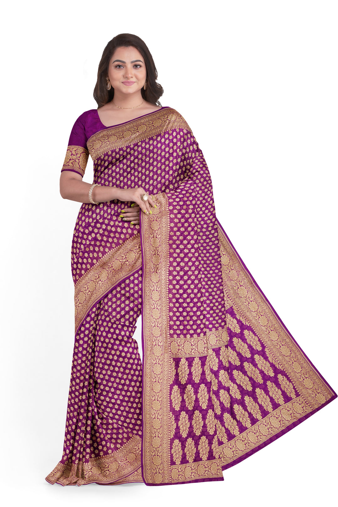 Purple Pure Banarasi Saree | SILK MARK CERTIFIED - ATHARVA