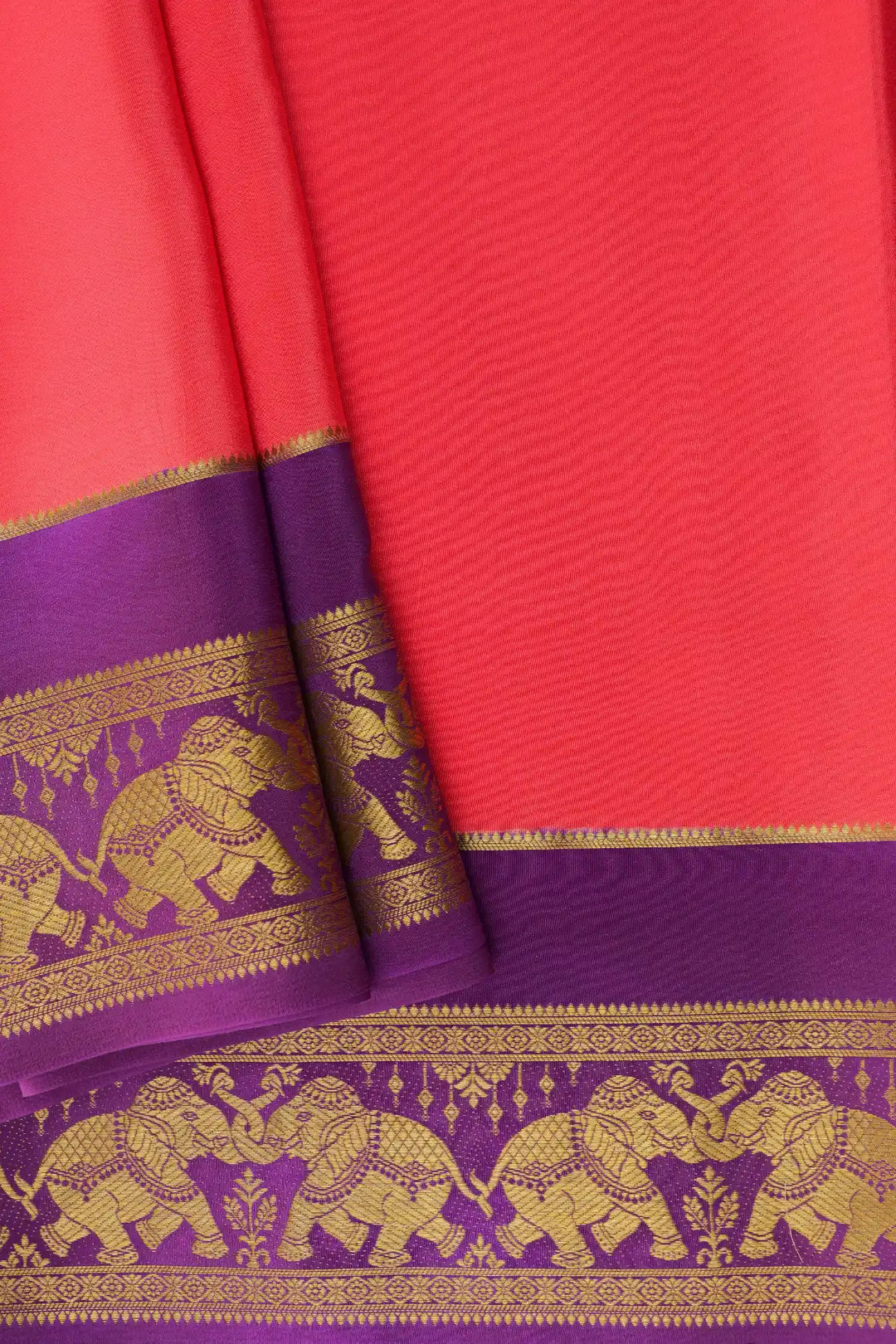 Purple Color Border mysore silk saree with contrast blouse