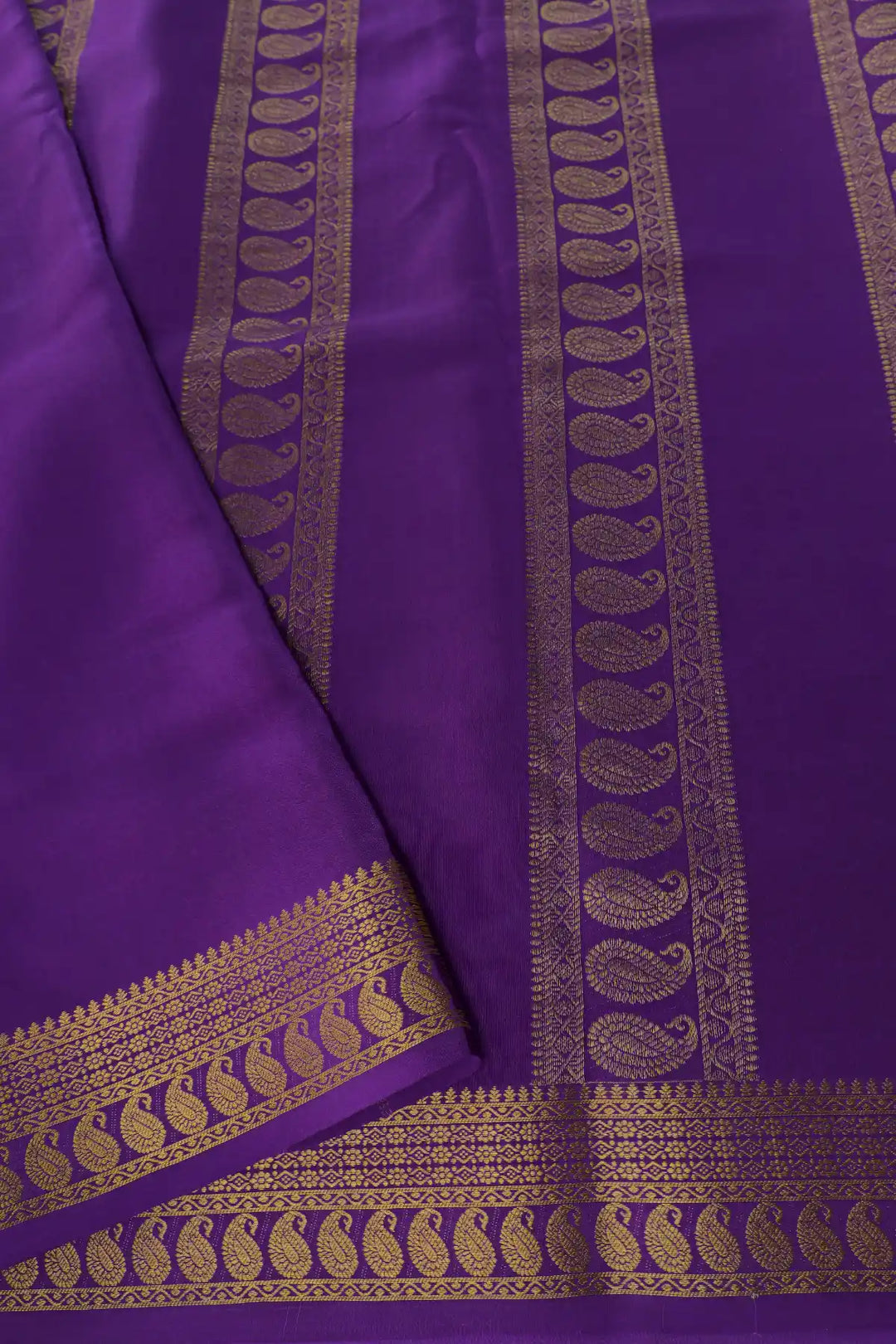 Purple Color Contrast Blouse Peace mysore silk sarees latest designs