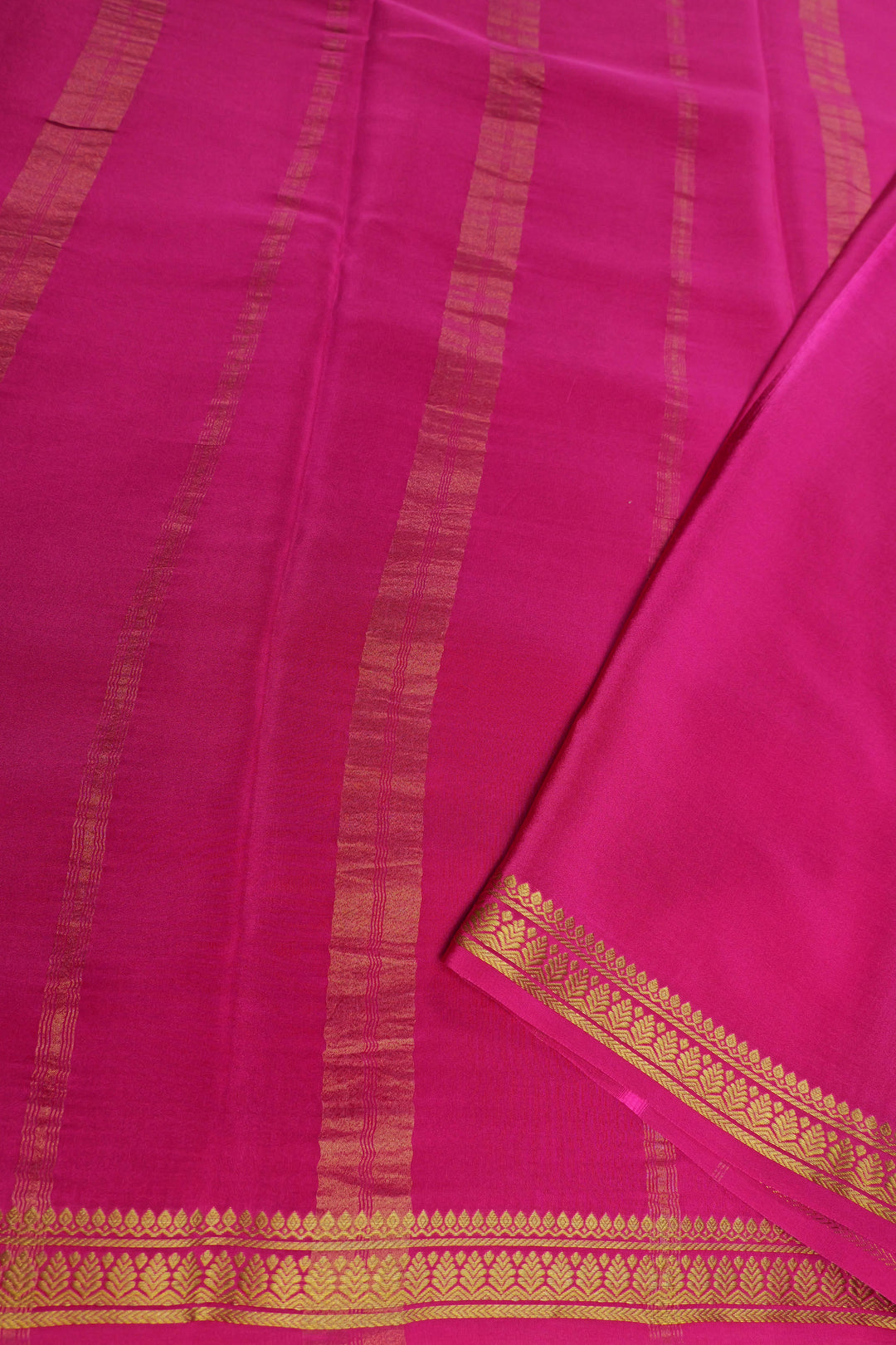 Purple Mysore silk sarees with pink pallu