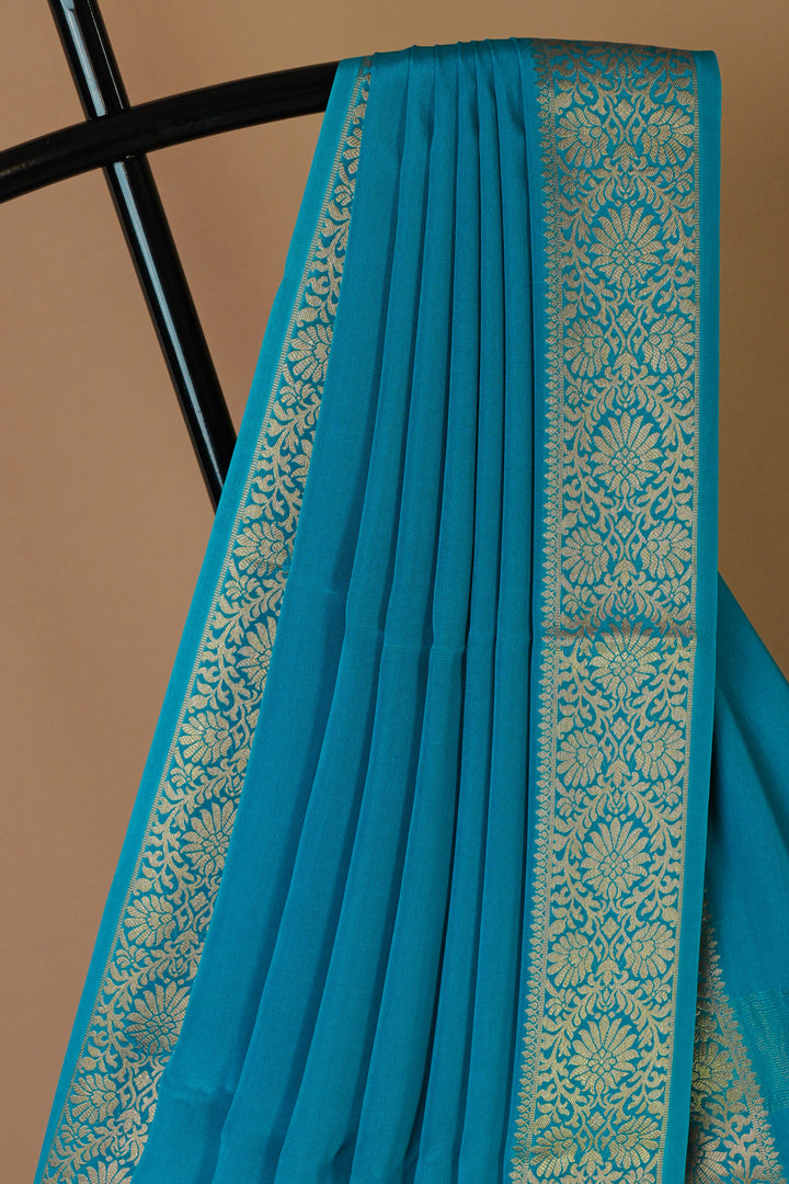 RAMA BLUE CREPE MYSORE SILK SAREE