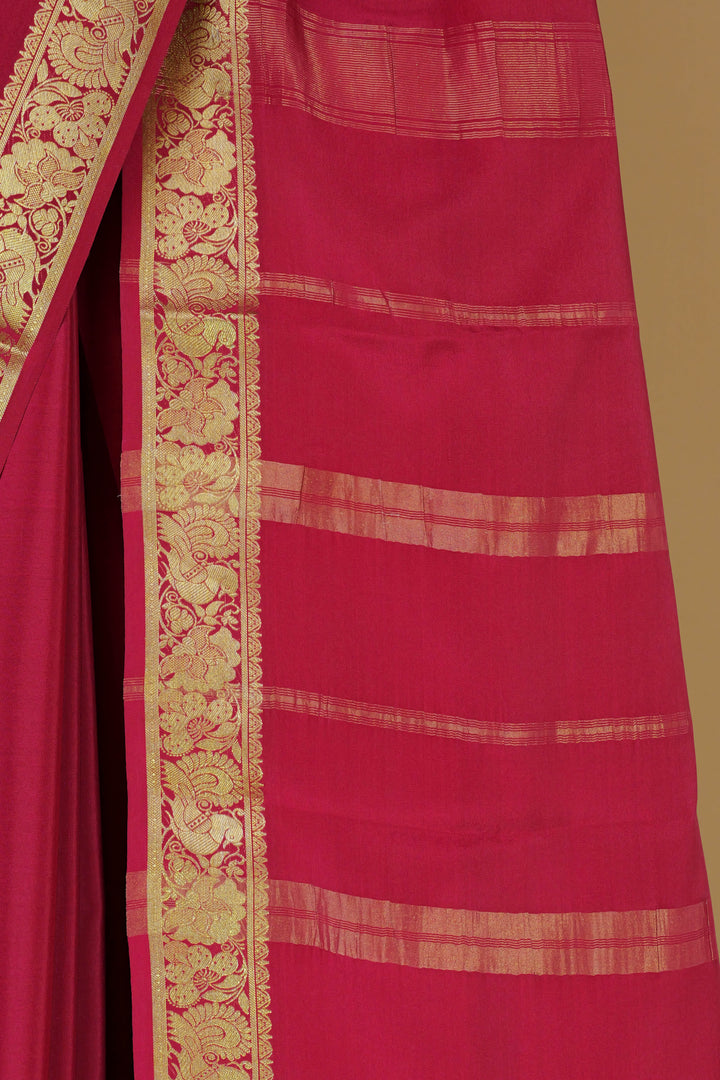 RED PURE MYSORE SILK SAREE