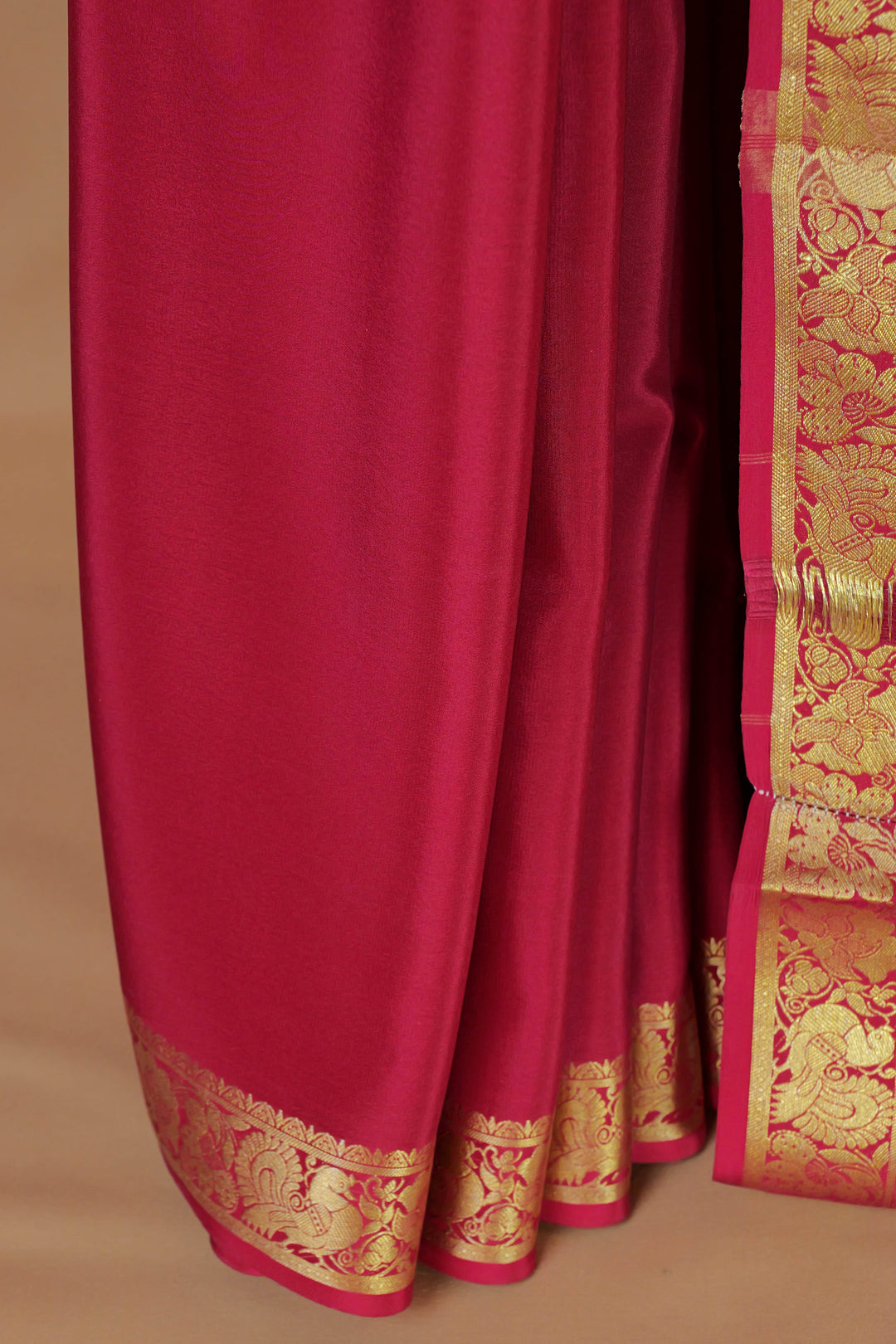 RED PURE MYSORE SILK SAREE