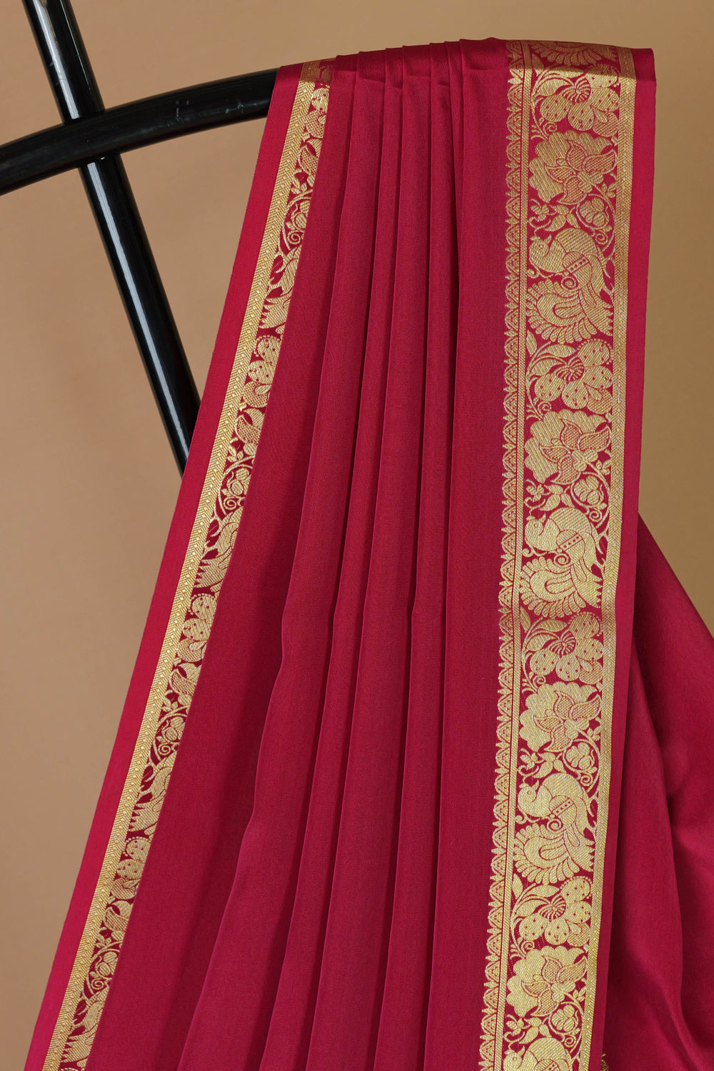 RED PURE MYSORE SILK SAREE