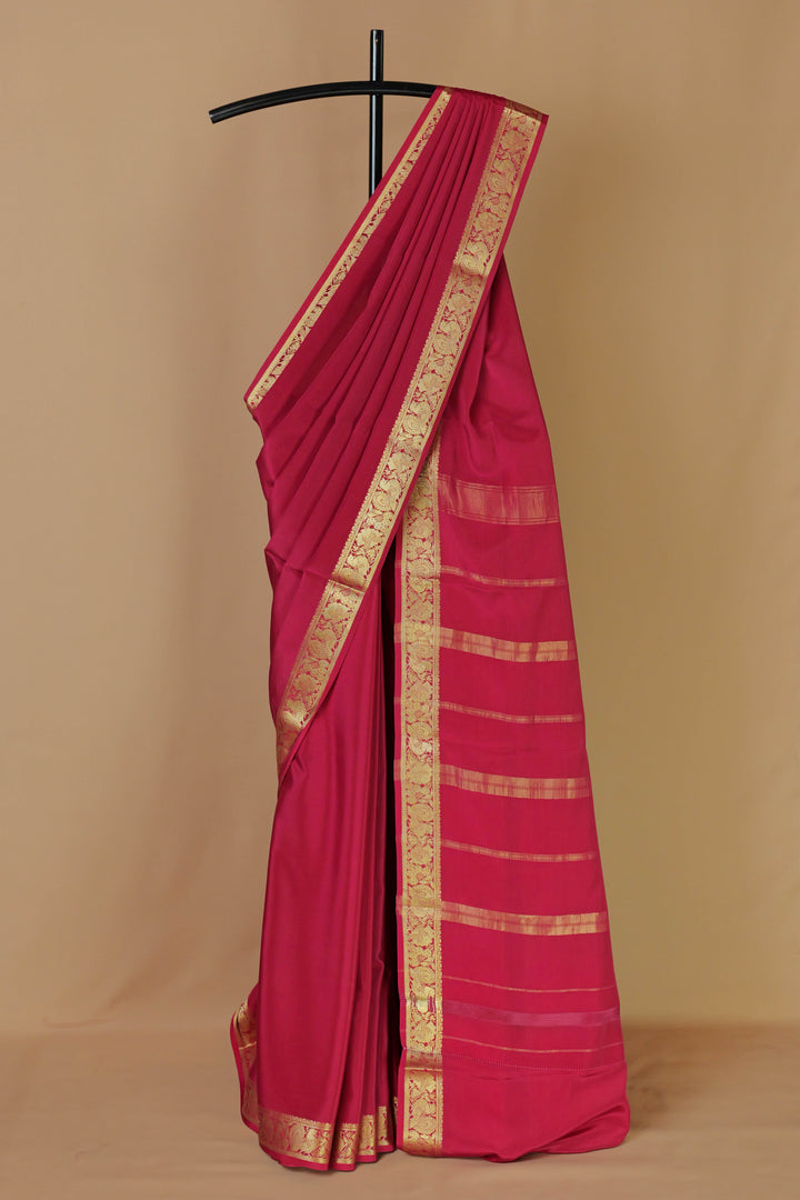 RED PURE MYSORE SILK SAREE